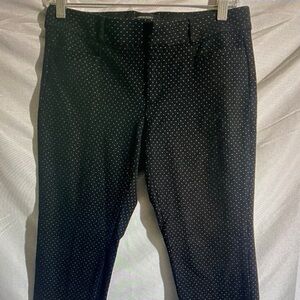 Banana Republic Black Ankle Pants with White Microdots